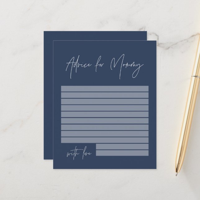 Lámina Consejos para la ducha para la mamá azul marino mo (Anverso/Reverso In Situ)