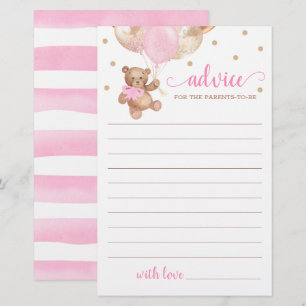 Lámina Consejos para los padres Baby Shower Teddy Bear