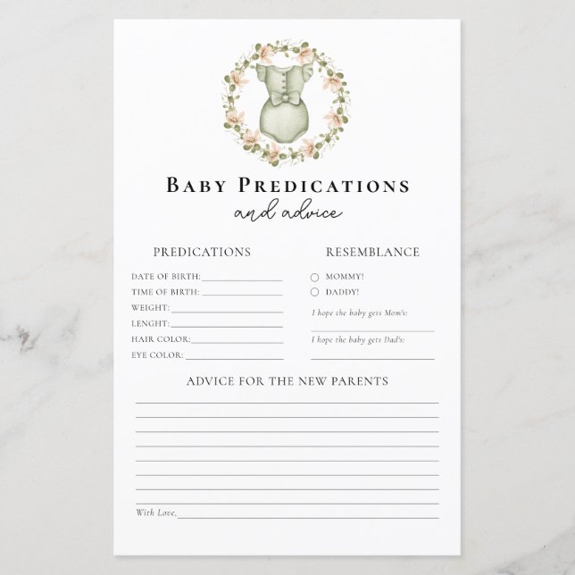 Lámina Consejos para los padres Boho Chica Baby Shower Ju (Anverso)