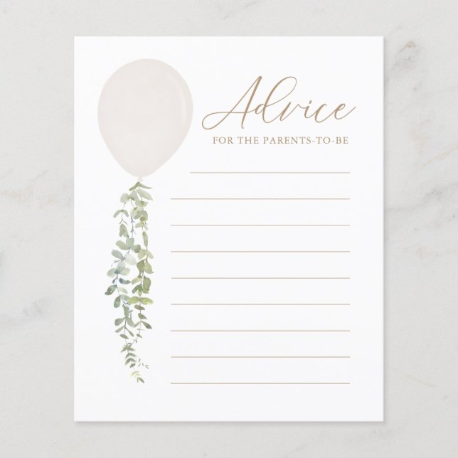 Lámina Consejos para los padres Juego de Baby Shower de g (Anverso)