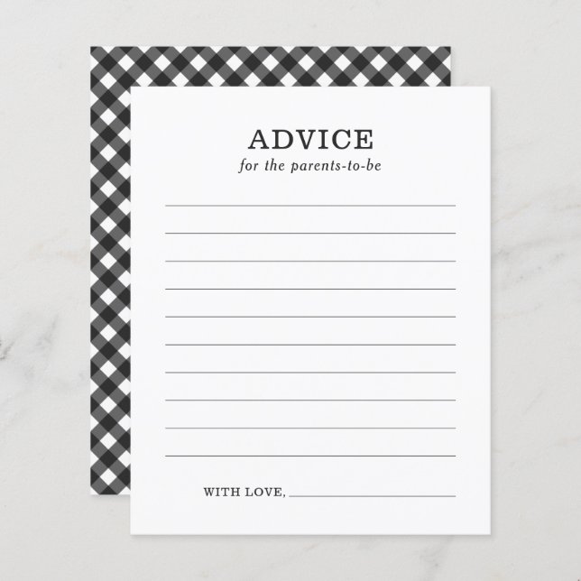 Lámina Consejos para los padres Rústico BBQ Juego de Baby (Anverso / Reverso)