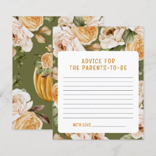 Lámina Consejos Watercolor Floral Fall Juegos de Baby Sho