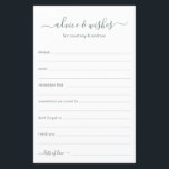 Lámina Consejos y deseos<br><div class="desc">Las sábanas de consejos y deseos son perfectas para una ducha de novias,  para una cena de ensayo o para los bodas. A la gente le encantará tener las indicaciones - hacen tan fácil dejar amables palabras de consejo y buenos deseos. Serán apreciados por los años venideros.</div>