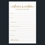 Lámina Consejos y deseos<br><div class="desc">Estos sencillos, dorados y blancos, modernos, minimalistas, escritos a mano Las sábanas de consejos y deseos son perfectas para una ducha de novias, una cena de ensayo o un boda que los huéspedes llenan para una pareja feliz. A la gente le encantará tener las indicaciones - hacen tan fácil dejar...</div>