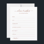 Lámina Consejos y deseos bodas Terracotta<br><div class="desc">Las sábanas Advice & Wishes de escritura sencilla, terracota y blanca, moderna, minimalista y manuscrita son perfectas para una ducha de novias, una cena de ensayo o un boda para una pareja feliz. A la gente le encantará tener las indicaciones - hacen tan fácil dejar amables palabras de consejo y...</div>