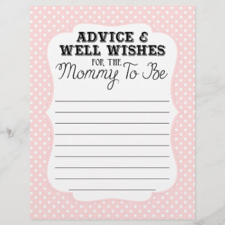 Lámina Consejos y deseos de Baby Shower para mamá