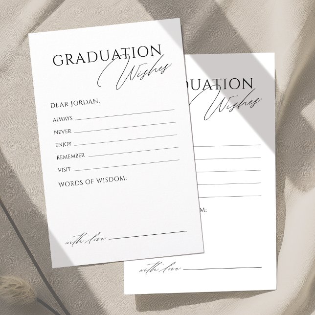 Lámina Consejos y deseos de graduados de guiones sencillo (Simple Elegant Script Graduate advice & wishes)