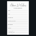 Lámina Consejos y deseos del boda<br><div class="desc">Las sábanas de consejos y deseos son perfectas para una ducha de novias,  para una cena de ensayo o para los bodas. A la gente le encantará tener las indicaciones - hacen tan fácil dejar amables palabras de consejo y buenos deseos. Serán apreciados por los años venideros.</div>