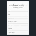 Lámina Consejos y deseos del boda<br><div class="desc">Las sábanas de consejos y deseos son perfectas para una ducha de novias,  para una cena de ensayo o para los bodas. A la gente le encantará tener las indicaciones - hacen tan fácil dejar amables palabras de consejo y buenos deseos. Serán apreciados por los años venideros.</div>
