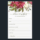Lámina Consejos y deseos del Boda de navidades<br><div class="desc">Los escritores sencillos, florales y manuscritos: las sábanas Advice & Wishes con poinsettias color burdeos, pino y caracol en la parte superior son perfectos para una ducha de novias, una cena de ensayo o bodas para una pareja feliz. A la gente le encantará tener las indicaciones - hacen tan fácil...</div>