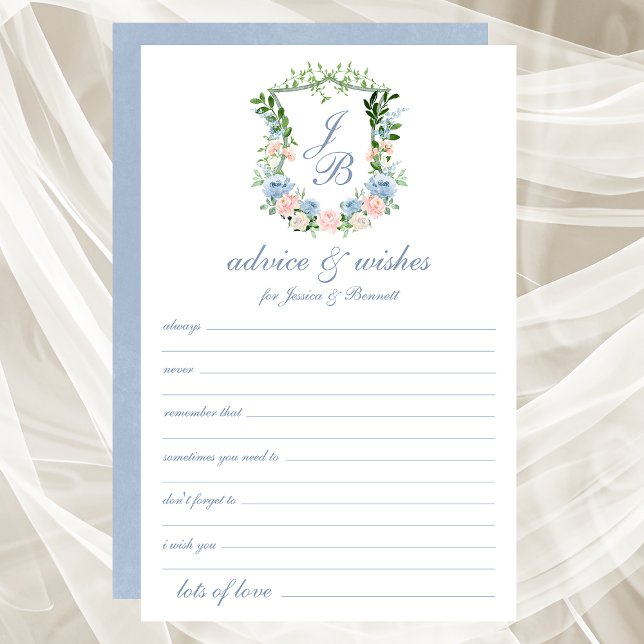 Lámina Consejos y deseos del Boda del Escudo Floral Azul  (Subido por el creador)