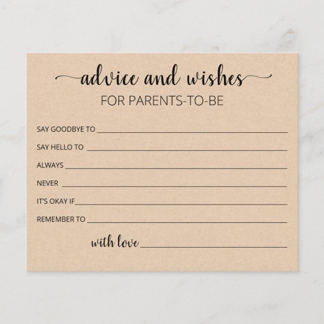 Lámina Consejos y deseos editables para que los padres te (Anverso)