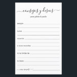 Lámina Consejos y deseos en español<br><div class="desc">Este sencillo, blanco y negro, moderno, minimalista, manuscrito Consejos y deseos sábanas son perfectos para la ducha de novias, la cena de ensayo o los invitados bodas completan para la pareja feliz. A la gente le encantará tener las indicaciones - hacen tan fácil dejar amables palabras de consejo y buenos...</div>