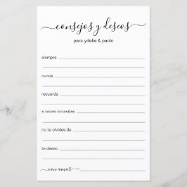 Lámina Consejos y deseos en español