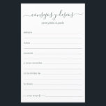 Lámina Consejos y deseos en español<br><div class="desc">Este sencillo, moderno, minimalista, de estilo eucalipto escrito a mano Consejos y sábanas de Deseos son perfectos para una ducha de novia, una cena de ensayo o un boda para una pareja feliz. A la gente le encantará tener las indicaciones - hacen tan fácil dejar amables palabras de consejo y...</div>