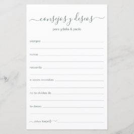 Lámina Consejos y deseos en español