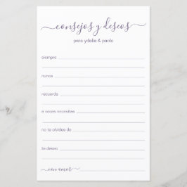 Lámina Consejos y deseos en español