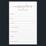 Lámina Consejos y deseos en español<br><div class="desc">Este sencillo, moderno, minimalista, de rosa dorado manuscrito Consejos y sábanas Deseos son perfectos para una ducha de novia, una cena de ensayo o un boda que los clientes completan para una pareja feliz. A la gente le encantará tener las indicaciones - hacen tan fácil dejar amables palabras de consejo...</div>
