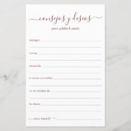 Lámina Consejos y deseos en español