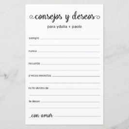 Lámina Consejos y deseos en español