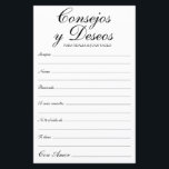 Lámina Consejos y deseos en español<br><div class="desc">Estos elegantes, blancos y negros, modernos y escritos a mano Consejos y Deseos/Hojas de Consejos y Deseos son perfectos para su ducha de novias, cena de ensayo o invitados bodas para la feliz pareja. A la gente le encantará tener las indicaciones - hacen tan fácil dejar amables palabras de consejo...</div>