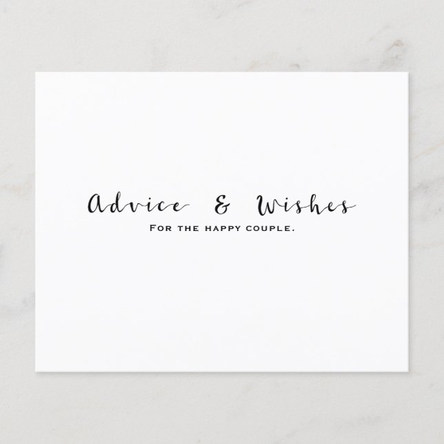 Lámina Consejos y deseos para boda moderna y fiesta de co (Anverso)