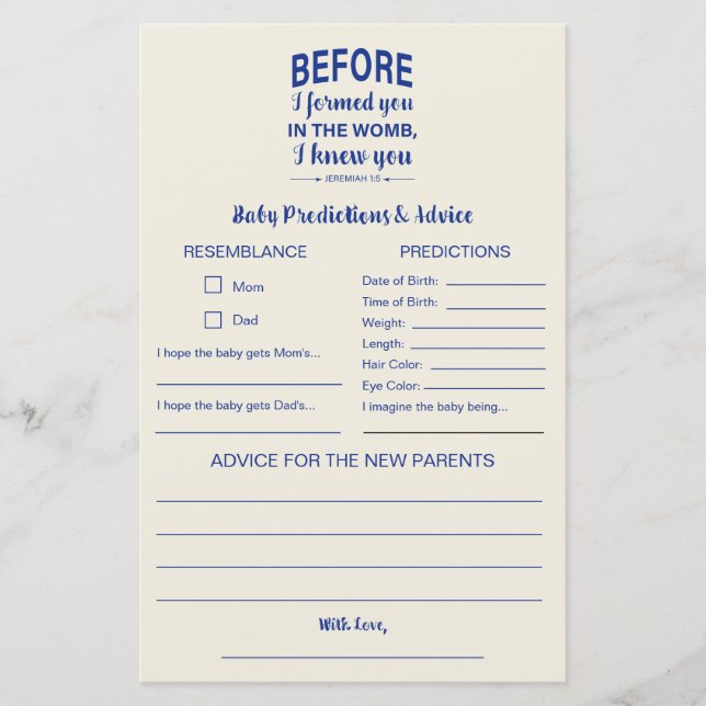 Lámina Consejos y predicciones Biblia Verse juego de duch (Anverso)