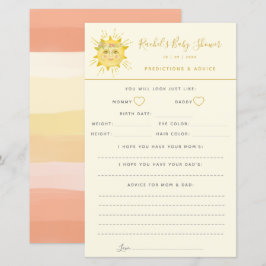 Lámina Consejos y predicciones de Baby Shower para el sol