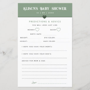 Lámina Consejos y predicciones de Baby Shower para person