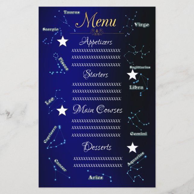 Lámina Constelaciones zoíacas (Anverso)