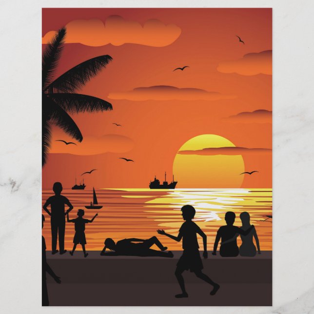 Lámina contemplando el atardecer (Anverso)