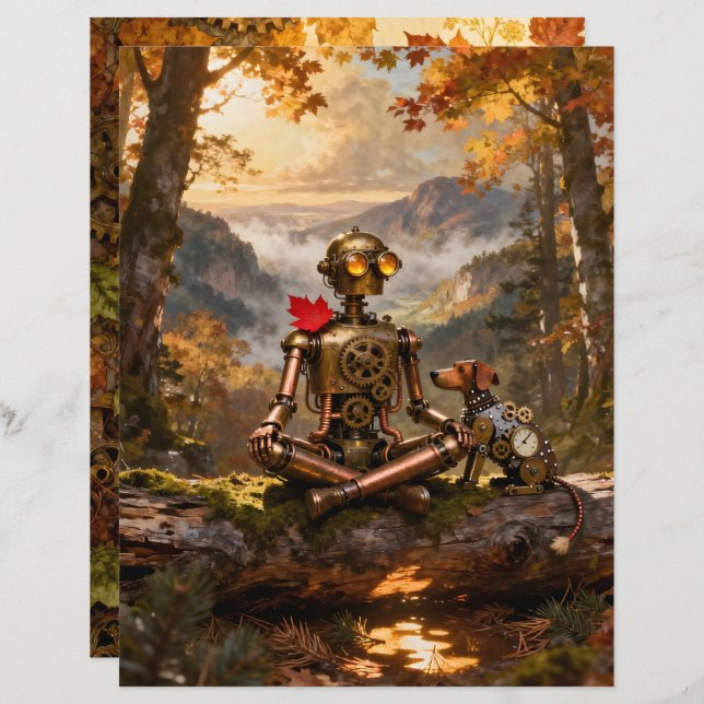 Lámina Contemplating Nature Scrapbook Paper (Anverso / Reverso)