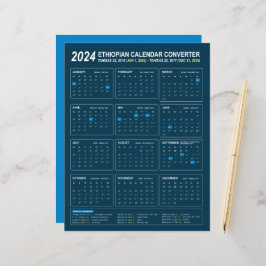Lámina Conversor de calendario etíope para el año 2024