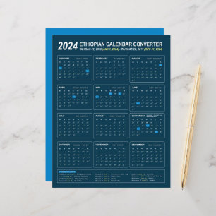 Lámina Conversor de calendario etíope para el año 2024