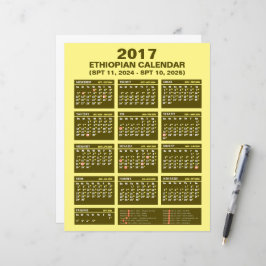 Lámina Conversor de calendario etíope Spt 2024 a 2025