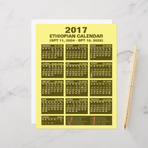 Lámina Conversor de calendario etíope Spt 2024 a 2025