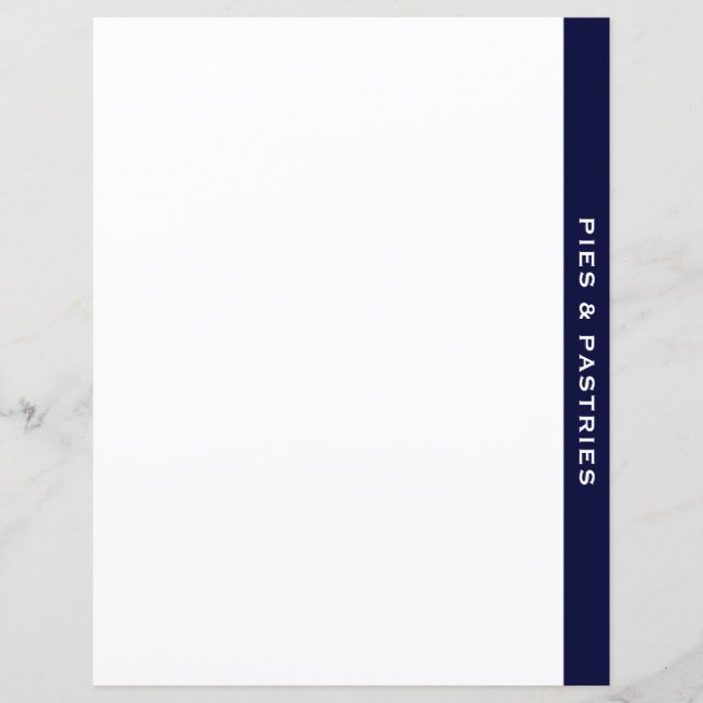 Lámina Cookbook Divider | Armada y blanco | Pie y pastele (Anverso)