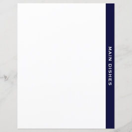 Lámina Cookbook Divider | Armada y blanco | Plato princip