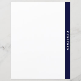 Lámina Cookbook Divider | Armada y blanco | Postres