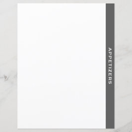 Lámina Cookbook Divider | Gris y blanco | Aperitivos