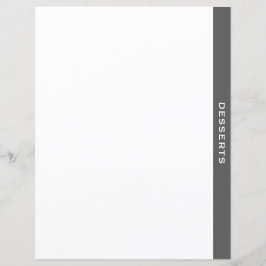 Lámina Cookbook Divider | Gris y blanco | Postres