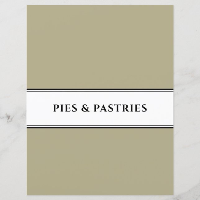 Lámina Cookbook Divider | Pie y pastelería | Blanco negro (Anverso)