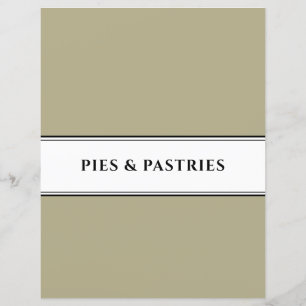 Lámina Cookbook Divider Pie y pastelería Blanco negro