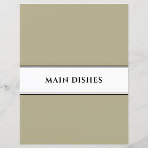 Lámina Cookbook Divider   Principales platos   Blanco neg