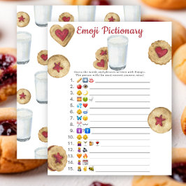 Lámina Cookie and milk baby shower Emoji Pictionary game