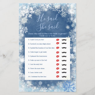 Lámina Copo De Nieve De Invierno Azul Blanco Dijo Que Dij