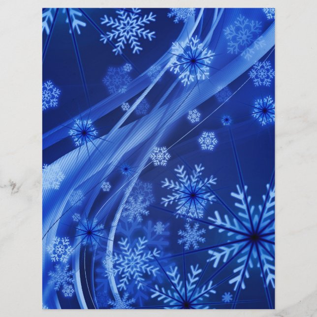 Lámina Copos de nieve azules (Anverso)