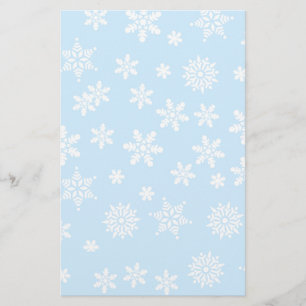 Lámina Copos de nieve blancos con fondo azul claro