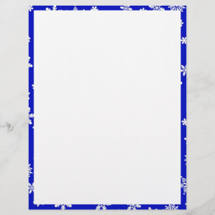 Lámina Copos de nieve blancos en fondo azul