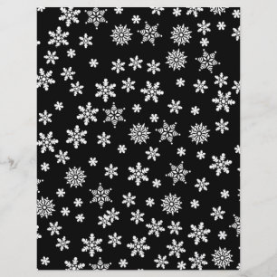 Lámina Copos de nieve blancos en fondo negro